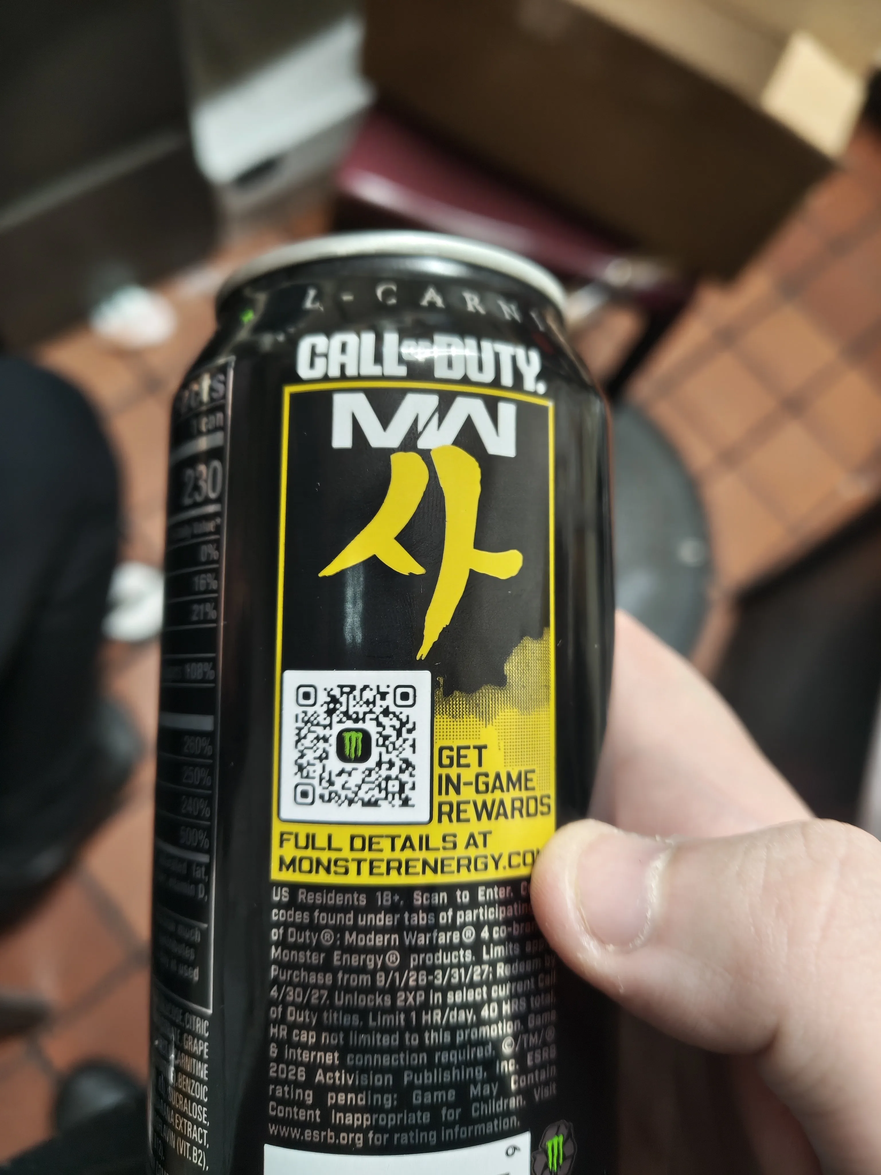 Monster Energy can promoting Call of Duty Modern Warfare 4 in-game rewards